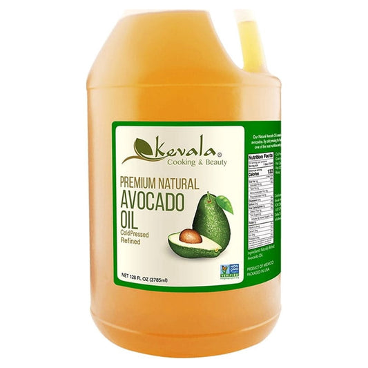 Kevala Avocado OIl, 128 fl oz, Cold Pressed Kitchen Staple, Gluten Free