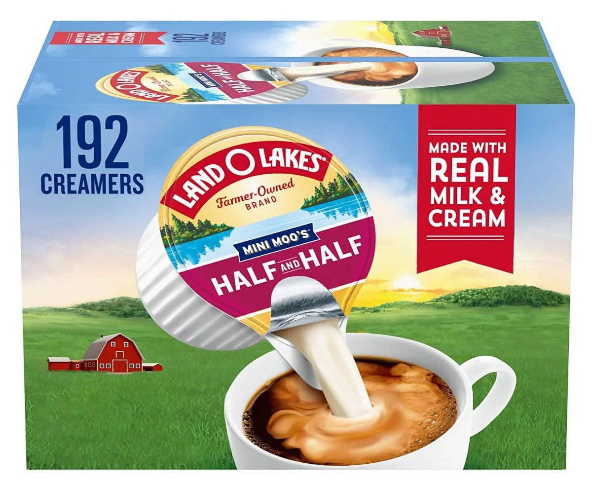 Land O Lakes Mini Moo’s Half & Half Creamer Singles, Shelf-Stable, 192 Count