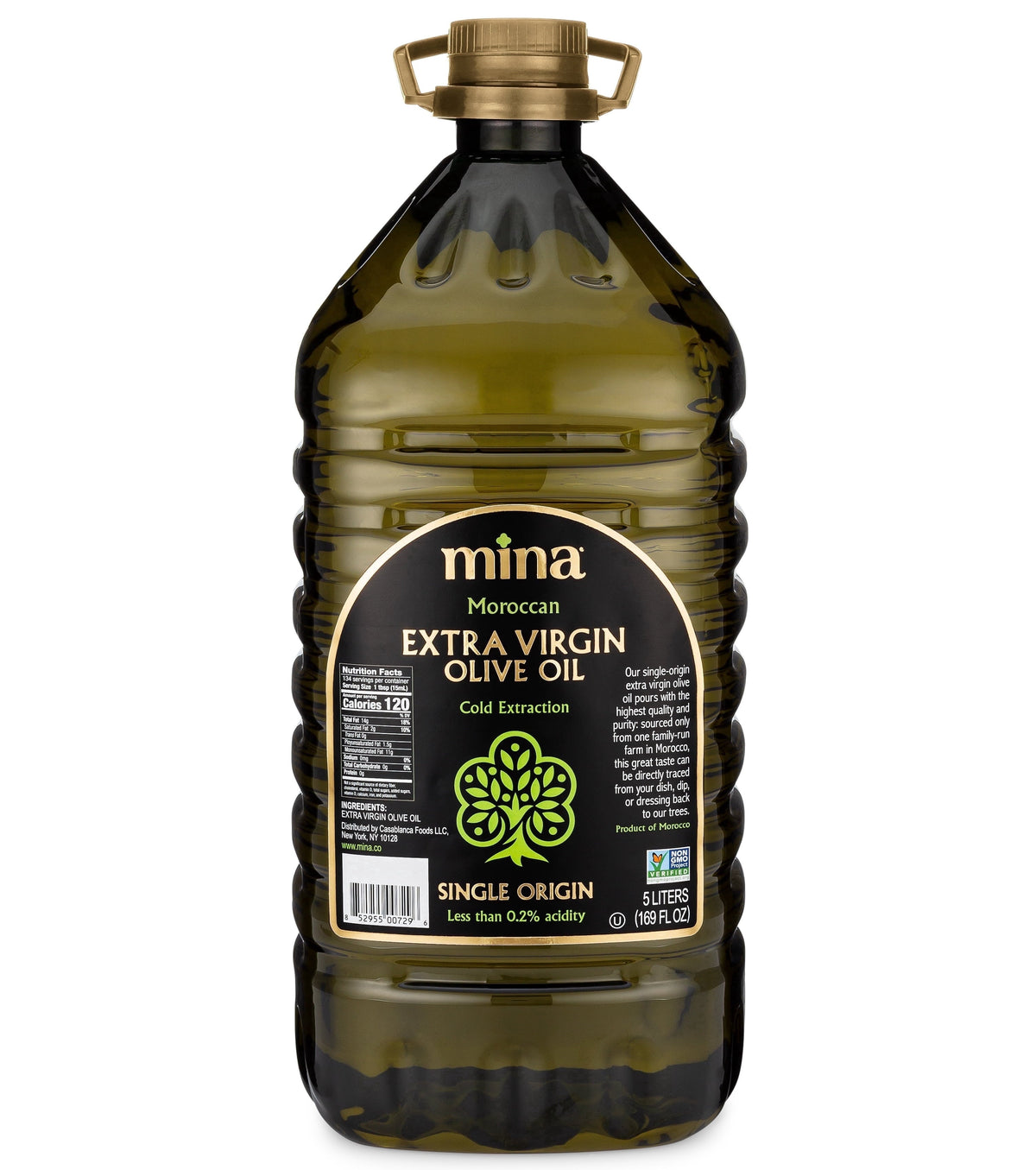 Mina Moroccan Olive Oil Extra Virgin, 68 fl oz, High Polyphenol Olive Oil, Single Origin Olive Oil