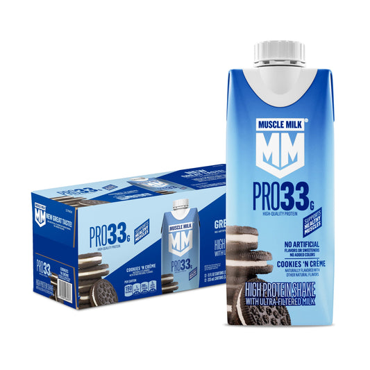 Muscle Milk Pro 33g High Protein Shake Ultra Filtered Milk, Cookies 'N Crème, 11 fl oz, 12 pack