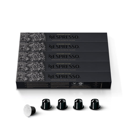 Nespresso Capsules Original, Ristretto, Dark Roast Espresso Coffee, 50-Count Espresso Coffee Pods