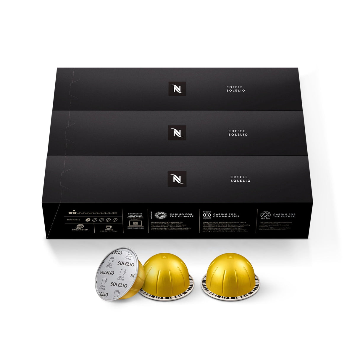 Nespresso Capsules Vertuo, Solelio, Mild Roast Coffee, 30-Count Coffee Pods