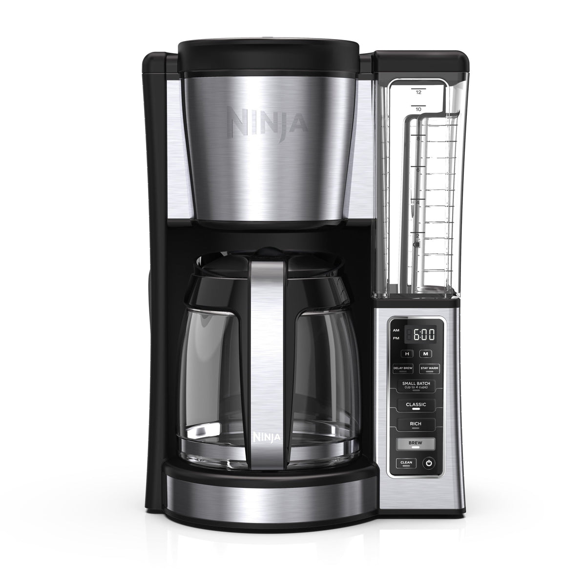 Ninja 12-Cup Programmable Drip Coffee Maker, 2 Brew Styles, Adjustable Warming Plate, CE250, Black/Stainless Steel