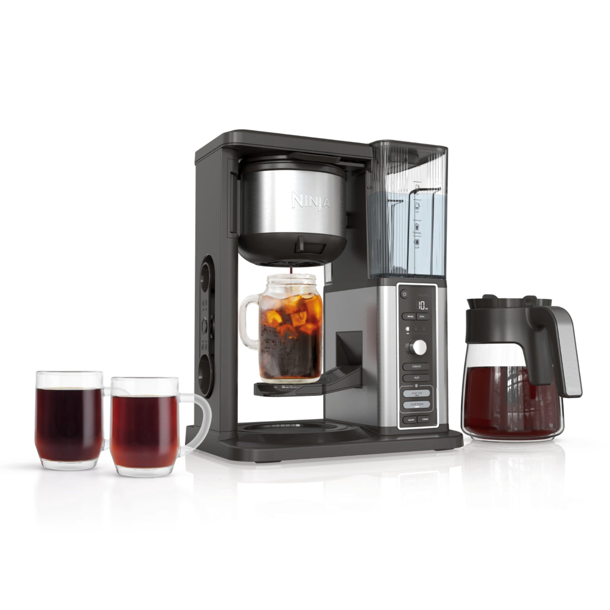 Ninja Hot & Iced XL Coffee Maker with Rapid Cold Brew, 4 Brew Styles, Single-Serve Coffee Brewer, Removable Reservoir, CM371 Black