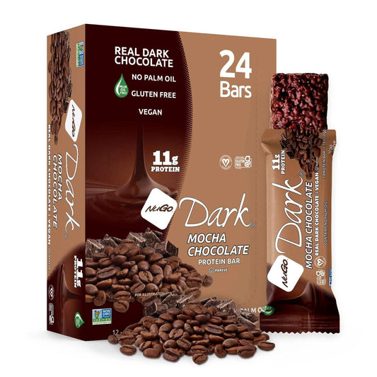 NuGo Dark Chocolate Mocha, 11g Protein, Vegan, Gluten Free, Kosher Pareve, 24 Count