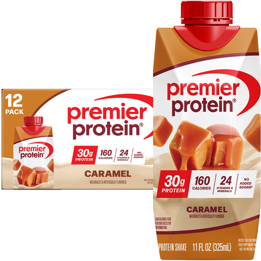 Premier Protein Shake, Caramel, 30g Protein, 11 fl oz, 12 Ct