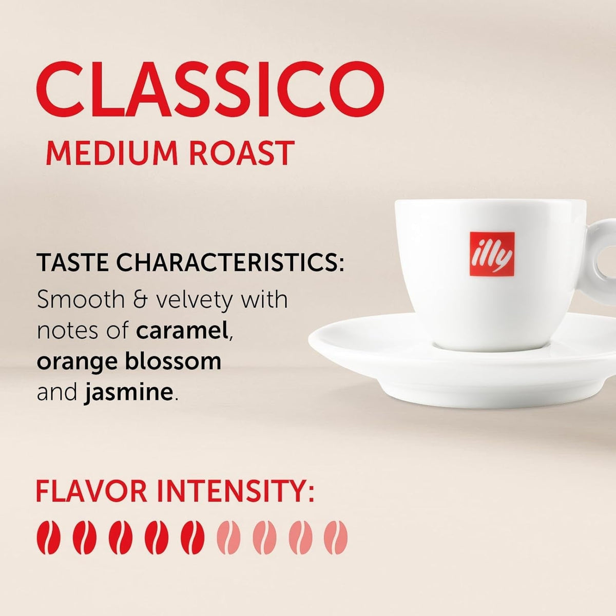 illy Ground Espresso Coffee, Classico Medium Roast, 100% Arabica, 8.8 oz