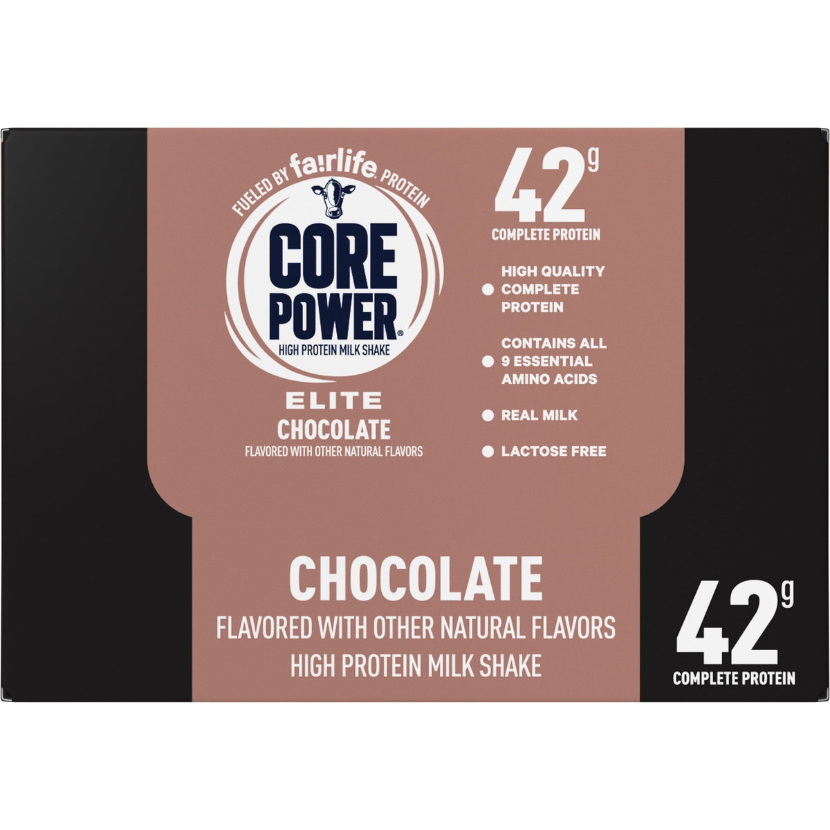 Core Power High Protein Shake, Chocolate, 42g Bottle, 14oz, 12 Pack