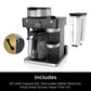 Ninja Espresso & Coffee Barista System 12-Cup, Built-In Milk Frother, Nespresso Capsule Compatible, CFN601, Black