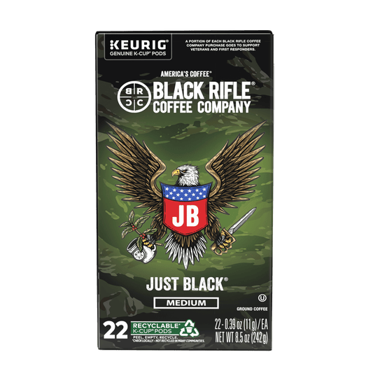 (4 pack) Black Rifle Coffee Company Just Black Keurig K-Cup Pods, Medium Roast, 22 Ct