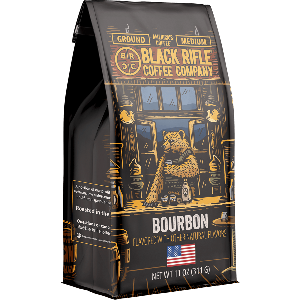 (6 pack) Black Rifle Coffee Bourbon, Medium Roast, Ground Coffee, 11oz
