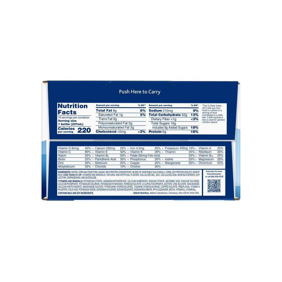(2 pack) Ensure Original Nutrition Shake, 9g Protein, Vanilla, 8 fl oz - 16 Pack