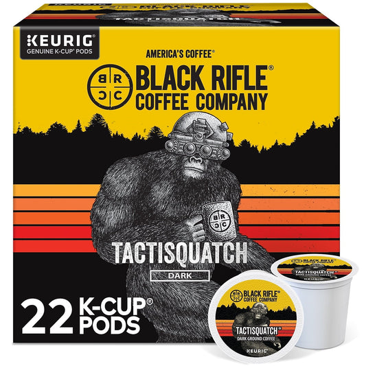 (4 pack) Black Rifle Coffee Company Tactisquatch K-Cup Pods, Dark Roast, 22 Ct