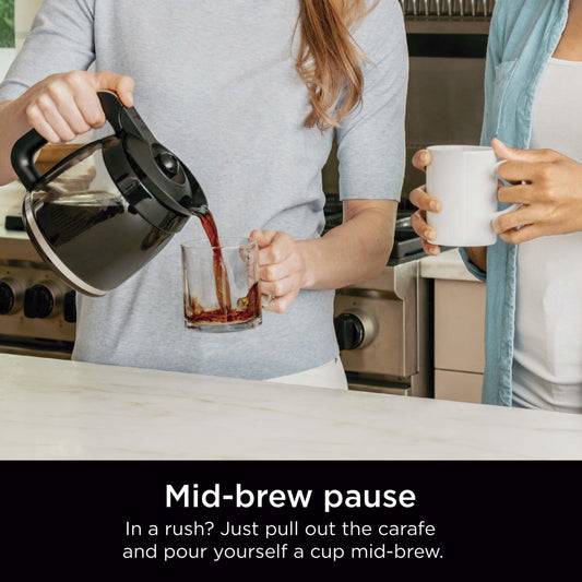 Ninja 12-Cup Programmable Drip Coffee Maker, 2 Brew Styles, Adjustable Warming Plate, CE250, Black/Stainless Steel