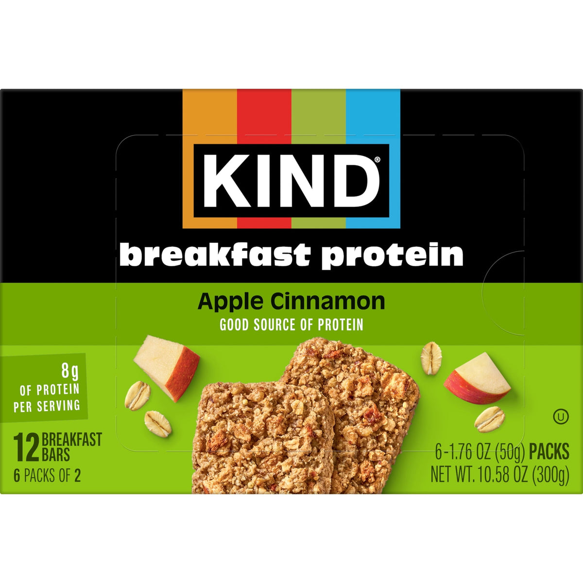 (5 pack) KIND Breakfast Protein Bars, Apple Cinnamon, Gluten Free, 8g Protein, 1.76 oz, 30 Packs