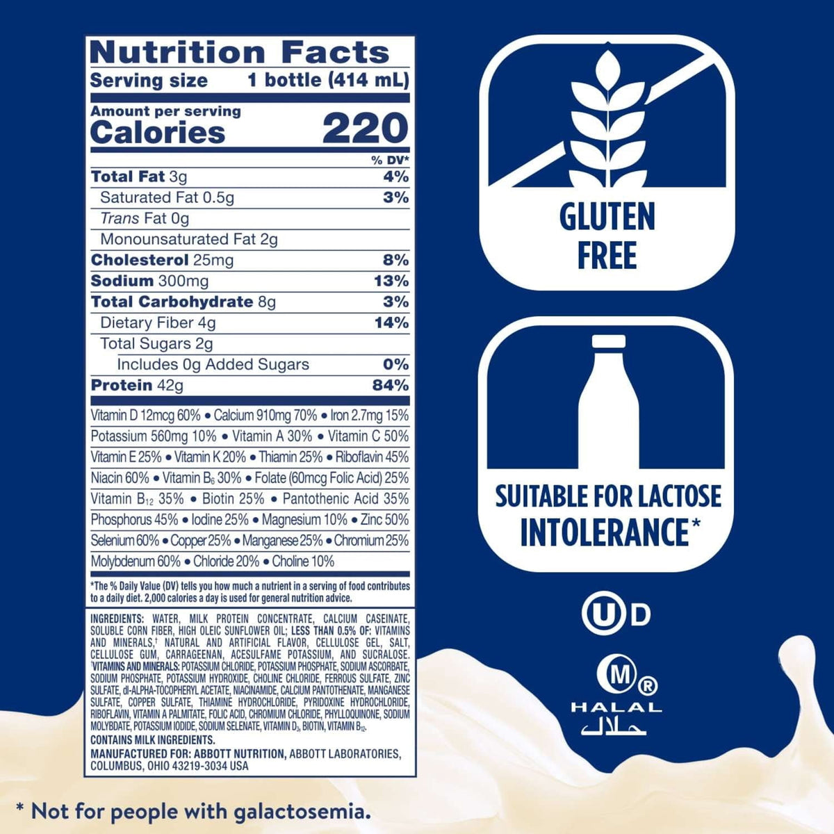 Ensure Max Protein Shake, 42g High Protein, French Vanilla, 14 fl oz, 4 Pack