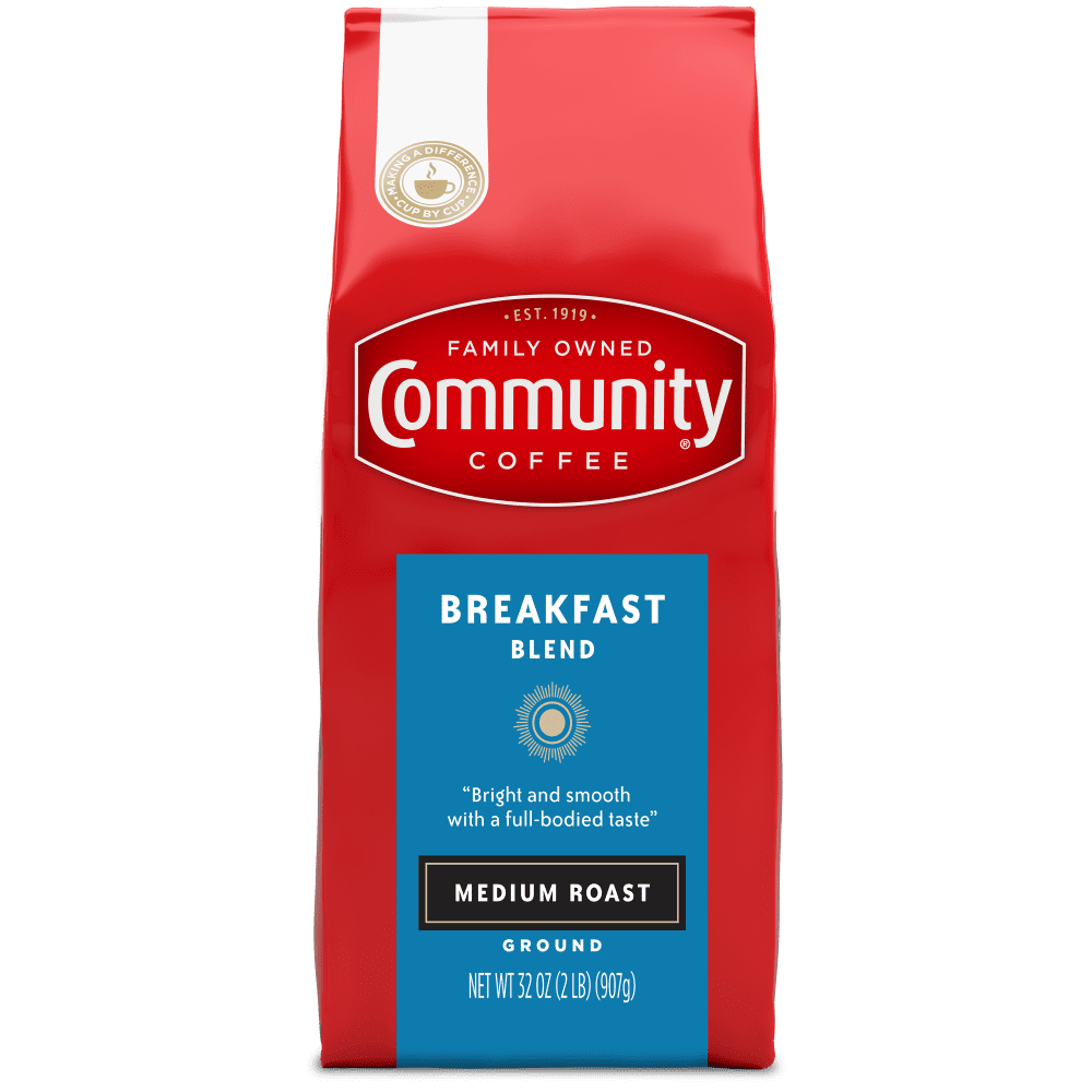 Community Coffee Breakfast Blend Medium Roast Ground 32 oz Gable Top