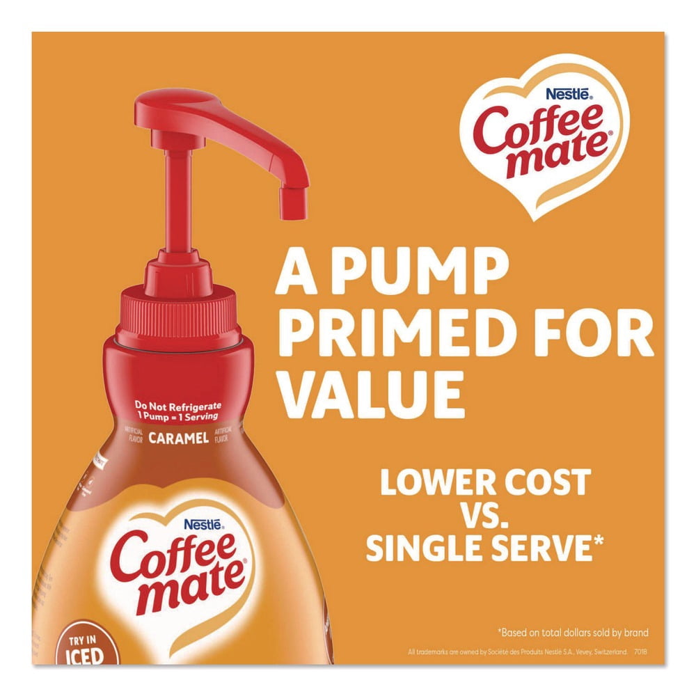 50.7 oz. Liquid Creamer Pump Bottle - Caramel (2/Carton)