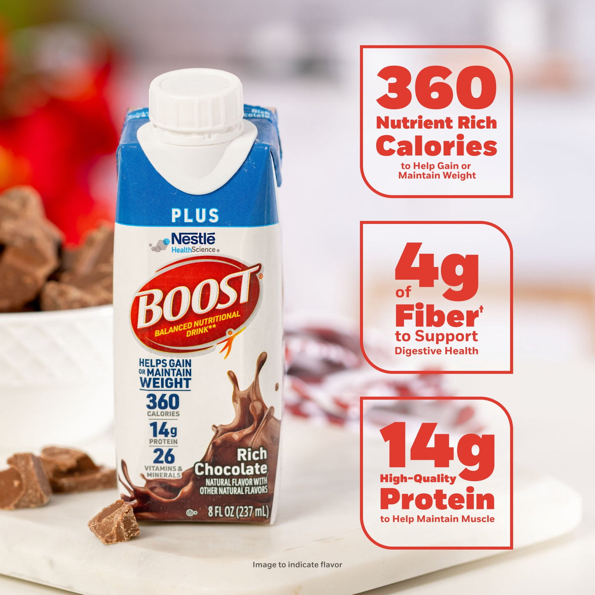 (2 pack) BOOST Plus Nutritional Drink Protein Shakes, Rich Chocolate, 8 fl oz, 12 Pack