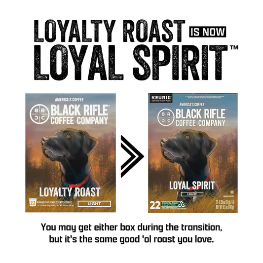 (4 pack) Black Rifle Coffee Company Loyal Spirit K-Cups Pods, Light Roast, 22 Ct