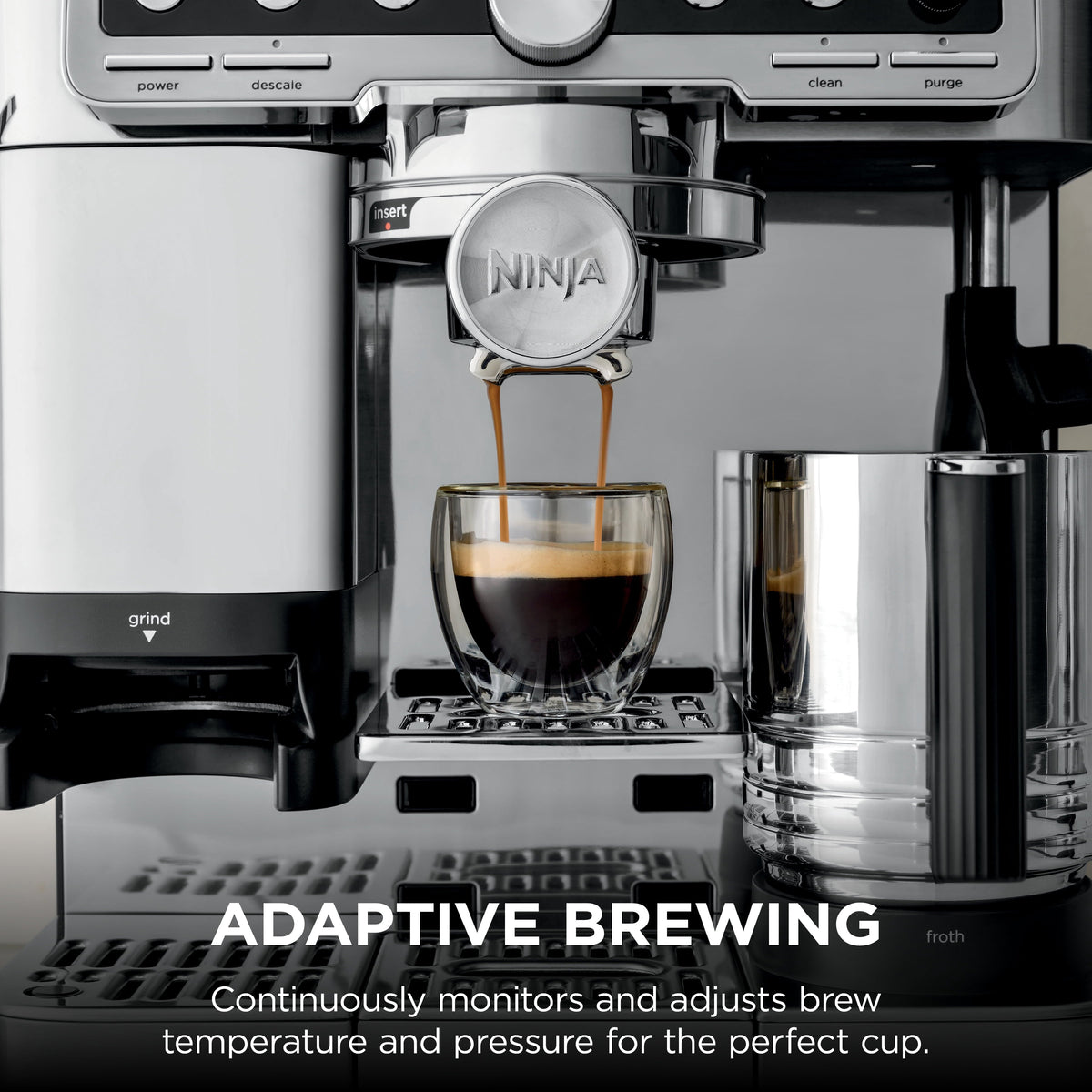 Ninja Luxe Café Pro Espresso Machine & Drip Coffee Maker, Cold Brew, Hot Water, Integrated Tamper, Built-in Grinder, Hands-Free Frother for Cappuccinos, Lattes, Americanos, Dairy or Non-Dairy, ES701