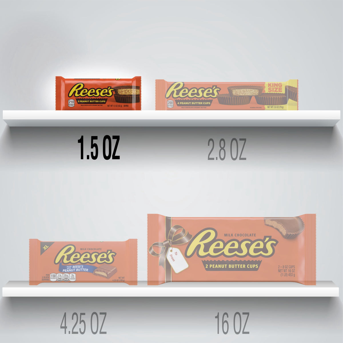 Reeses 1.5 oz Milk Chocolate Peanut Butter Cups Candy, 36 Countt